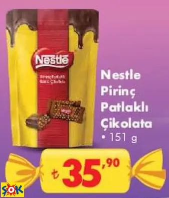 NESTLE PİRİNÇ PATLAKLI ÇİKOLATA (BAYRAM ŞEKERİ-ÇİKOLATASI)